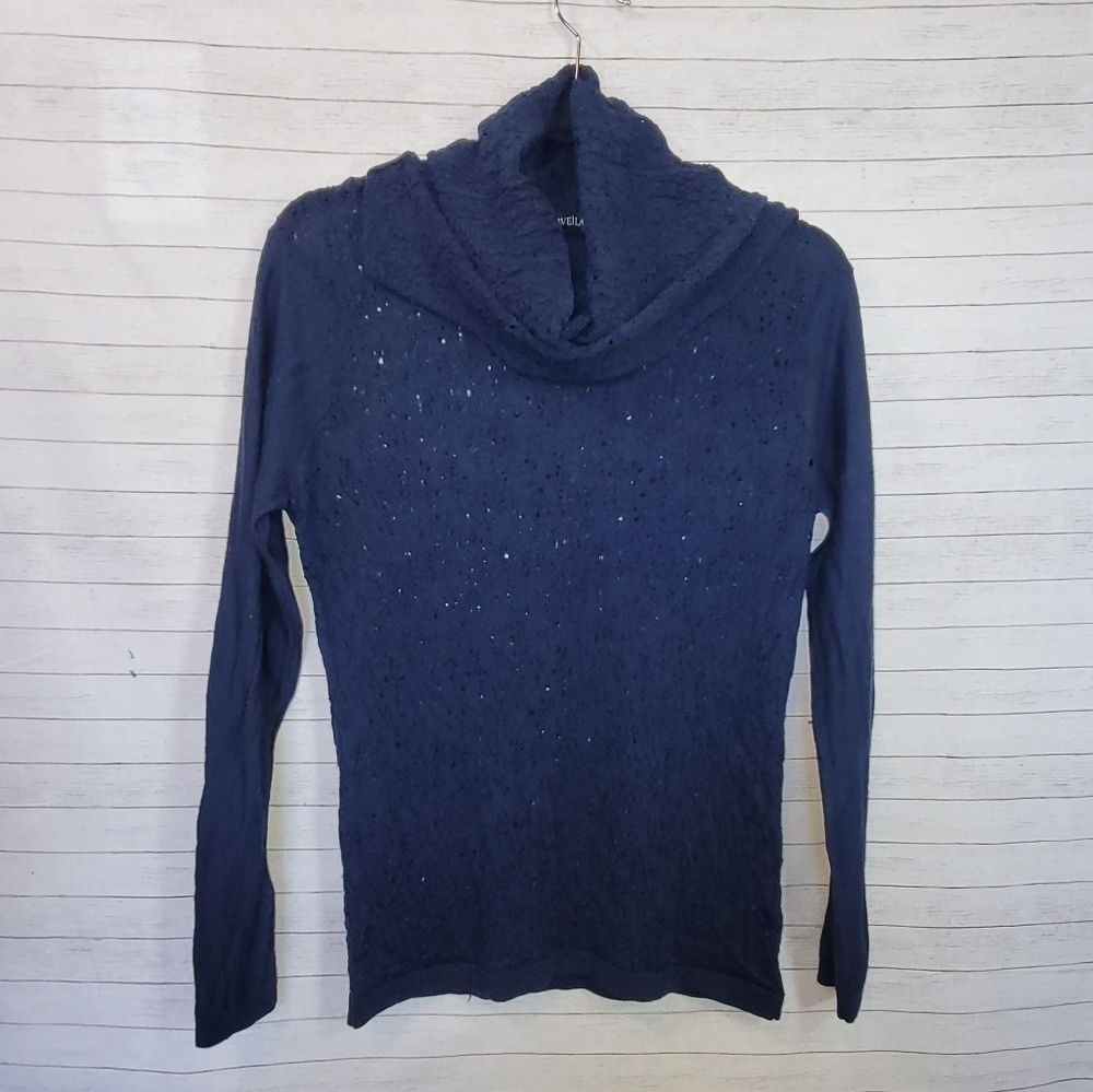 TIMO WEILAND MERINO WOOL NAVY BLUE TURTLENECK, SZ MEDIUM